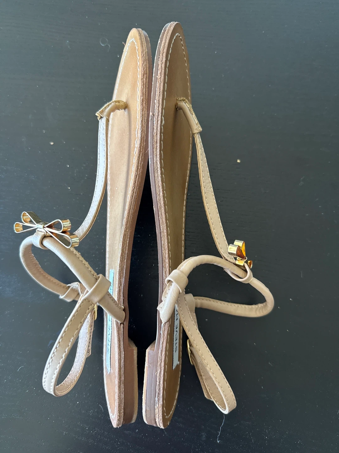 Steve Madden Tan Bow Thong Sandals 8.5 - photo 4