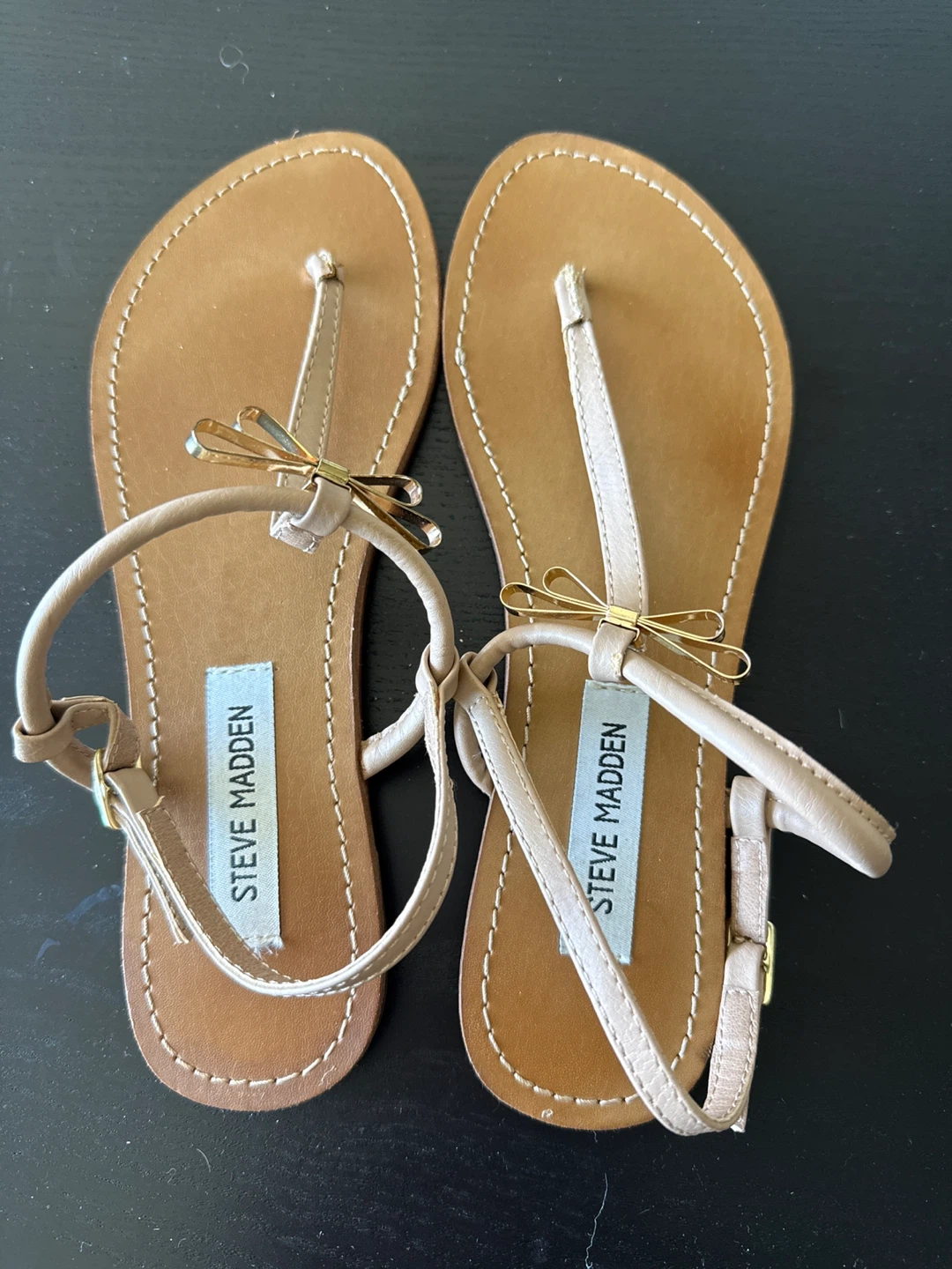 Steve Madden Tan Bow Thong Sandals 8.5 - photo 5