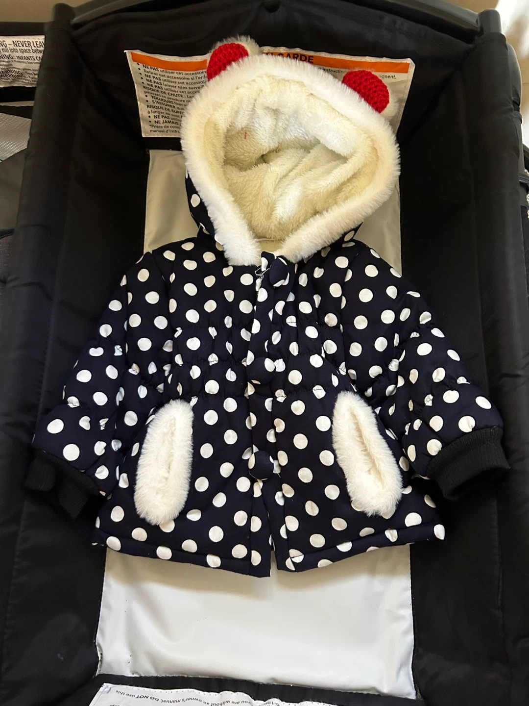 Baby Girls Polka Dot Winter Jacket 6-9M