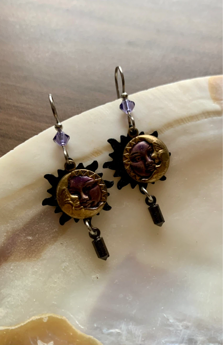 Sun and Moon Face Dangle Earrings - photo 4