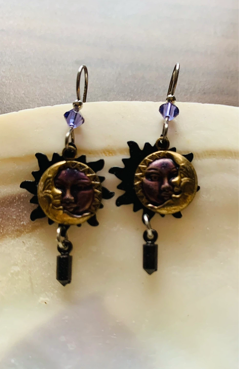 Sun and Moon Face Dangle Earrings - photo 5
