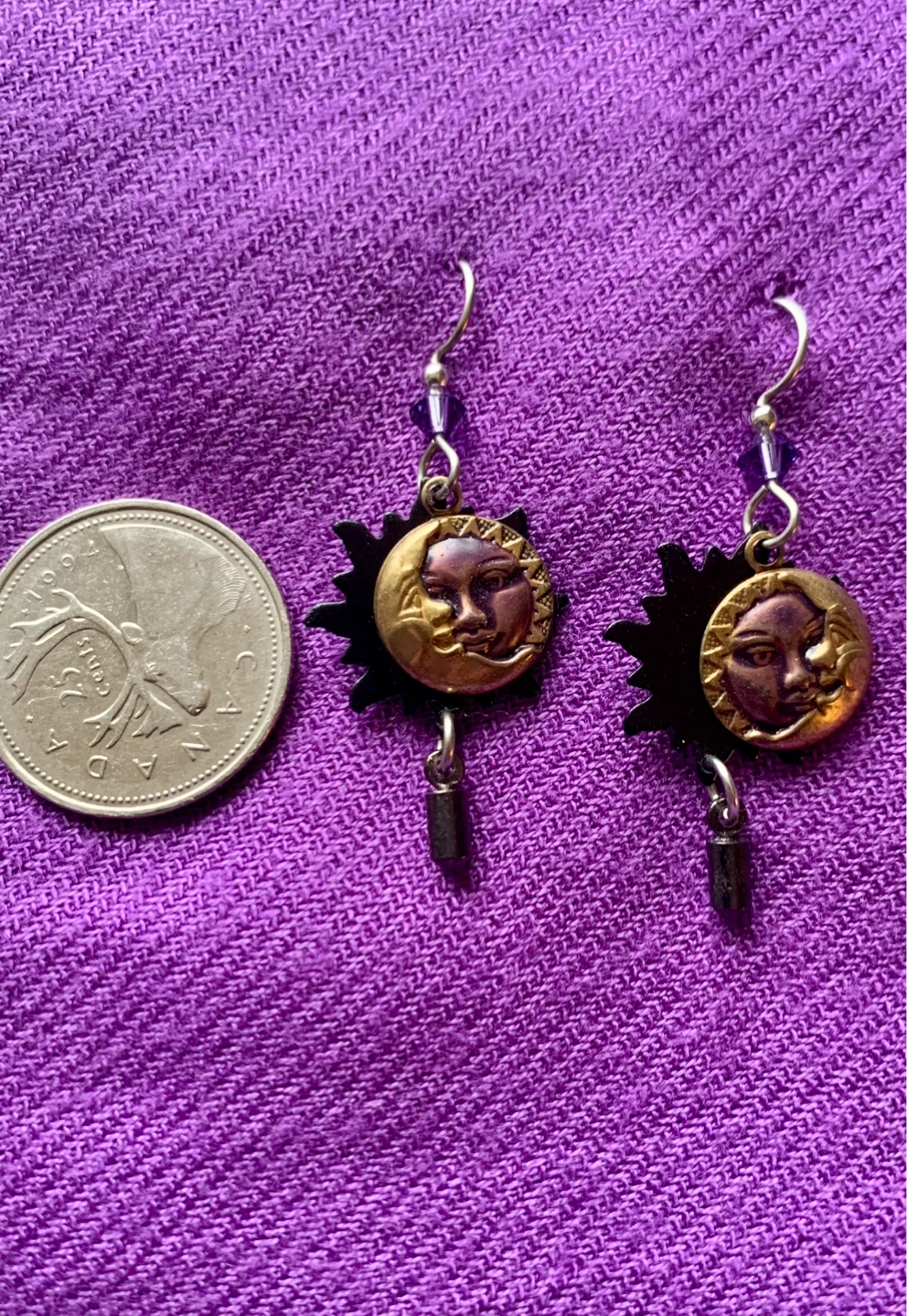 Sun and Moon Face Dangle Earrings - photo 3