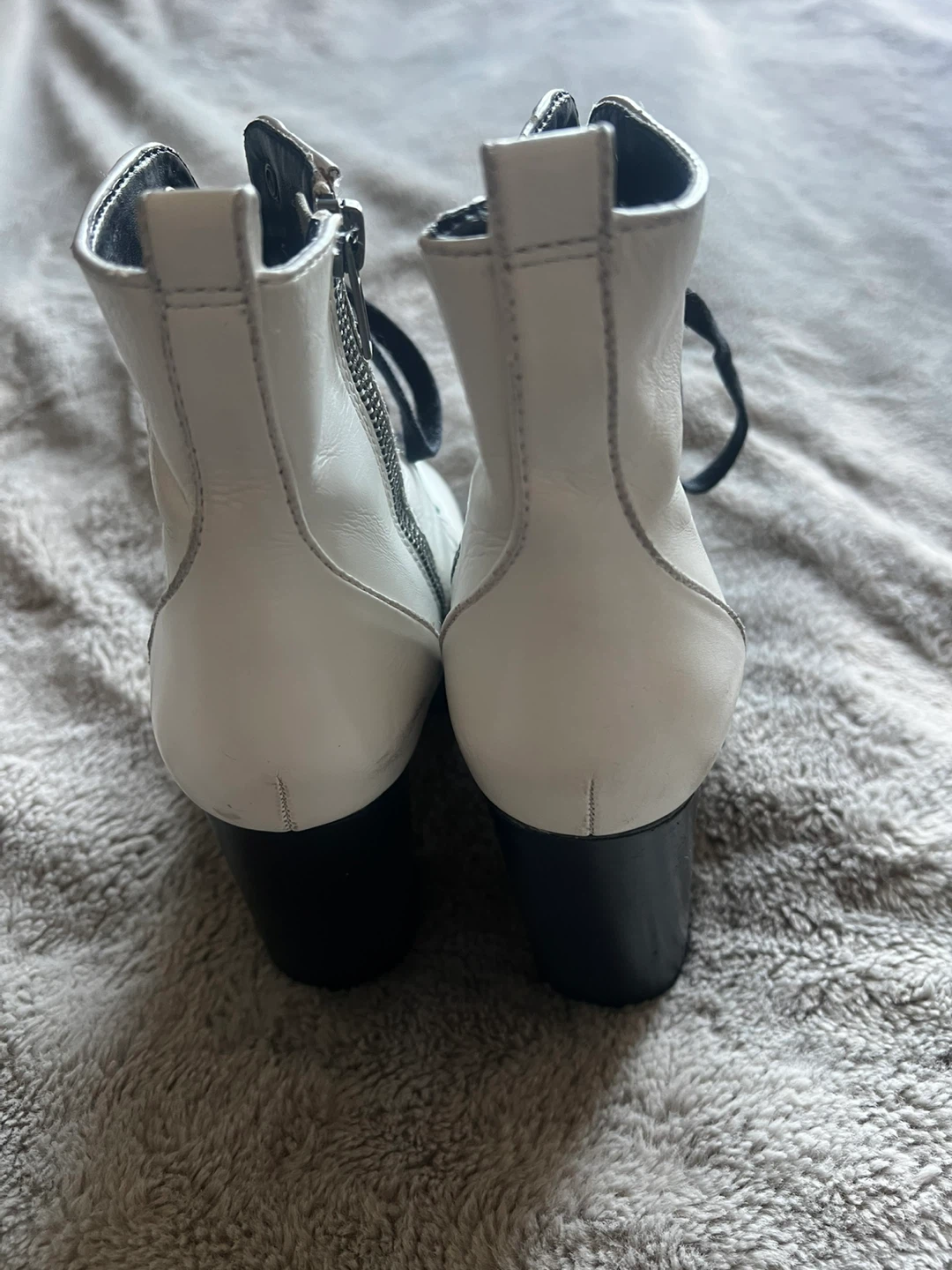 White Heeled Combat Boots - photo 4