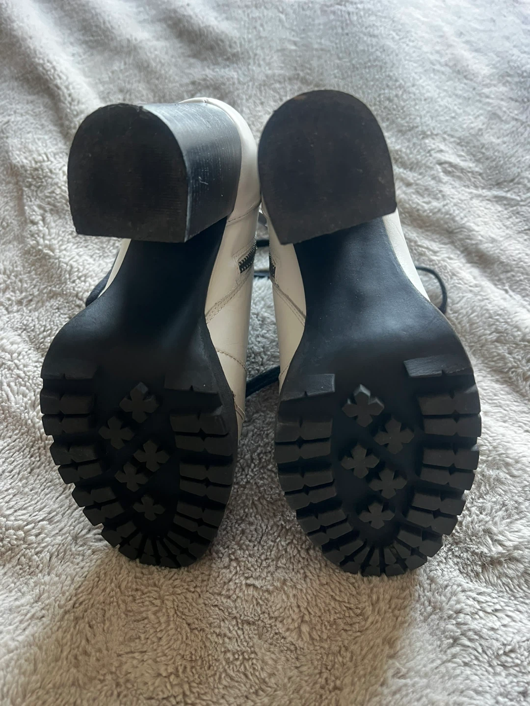 White Heeled Combat Boots - photo 5