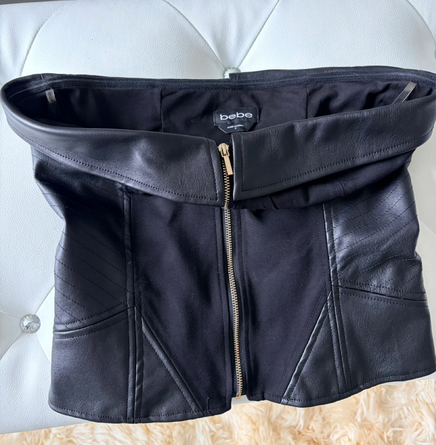Bebe Black Faux Leather Corset Top - photo 3