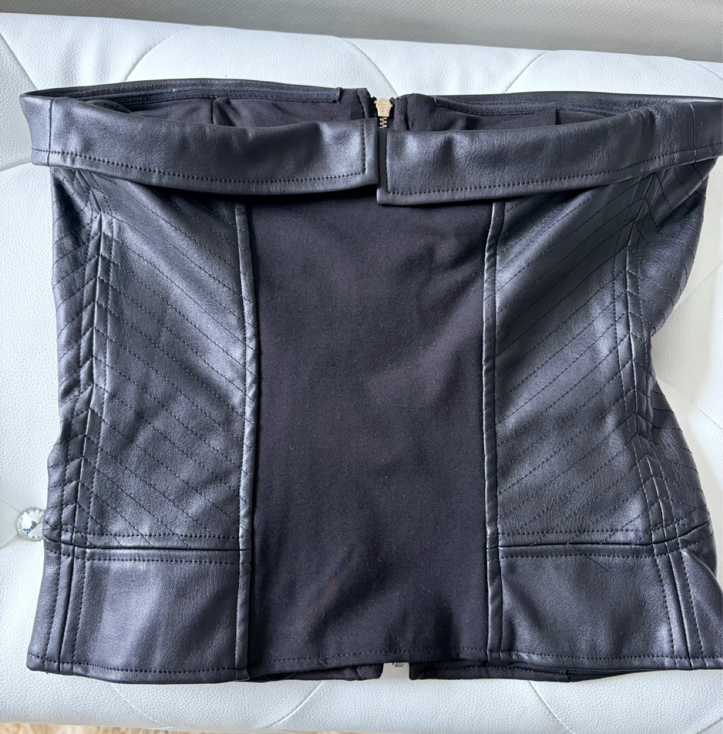 Bebe Black Faux Leather Corset Top - photo 2