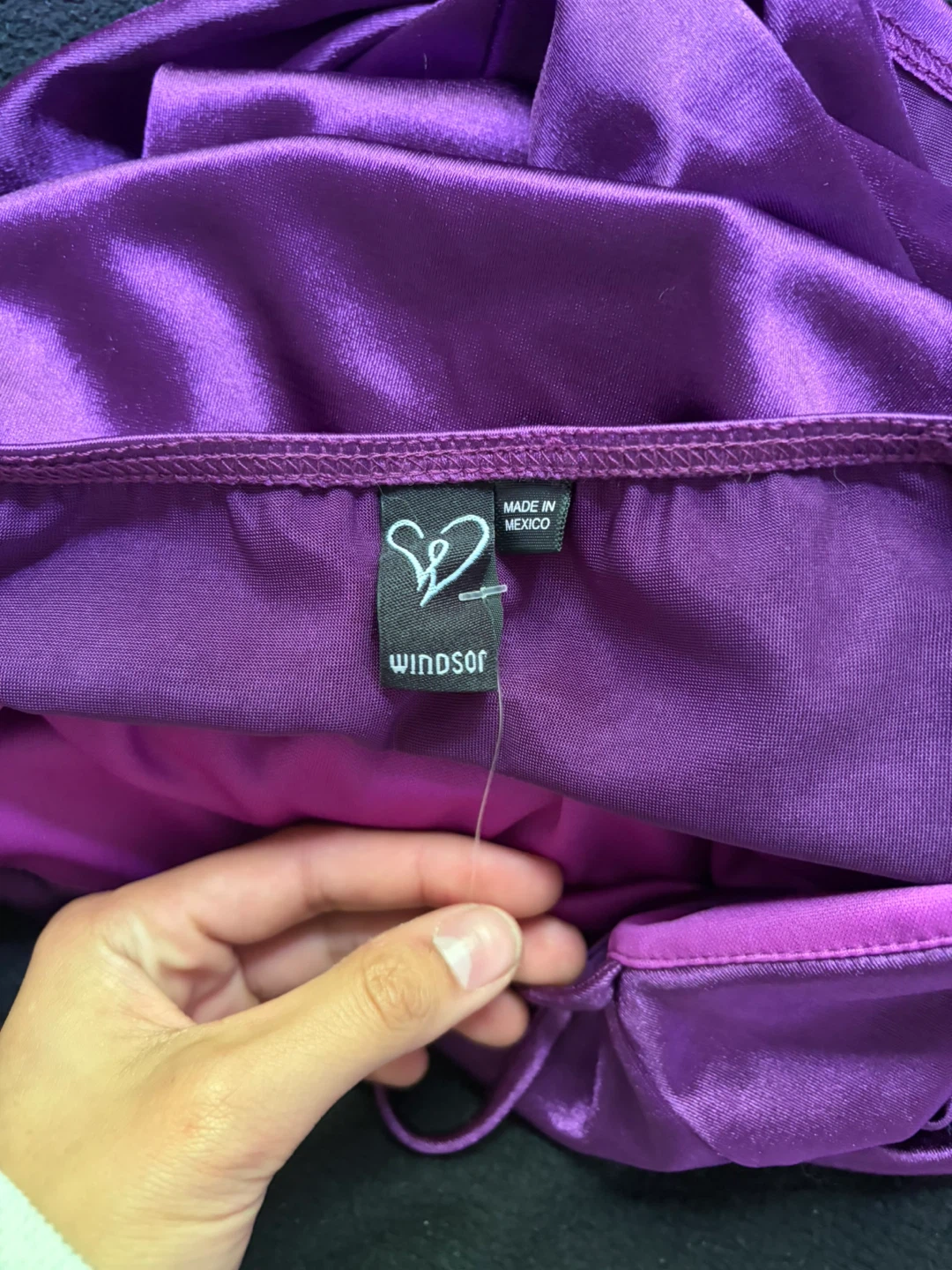 Windsor Purple Satin Ruched Mini Dress - photo 3