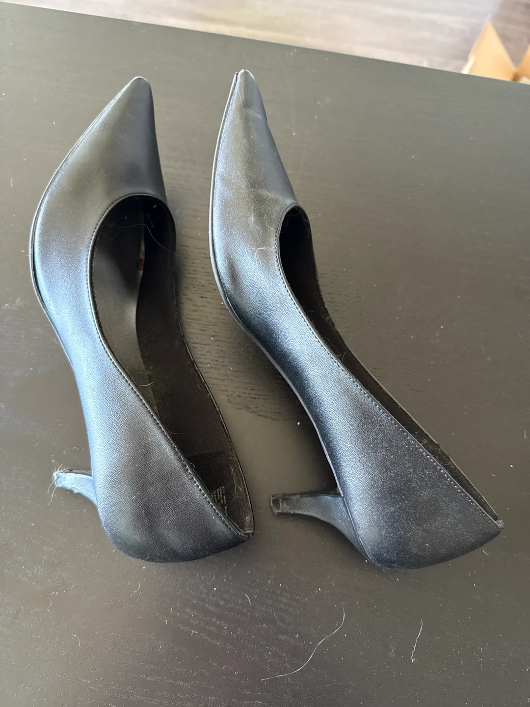 PREDICTIONS Black Faux Leather Pointed Toe Heels - photo 4