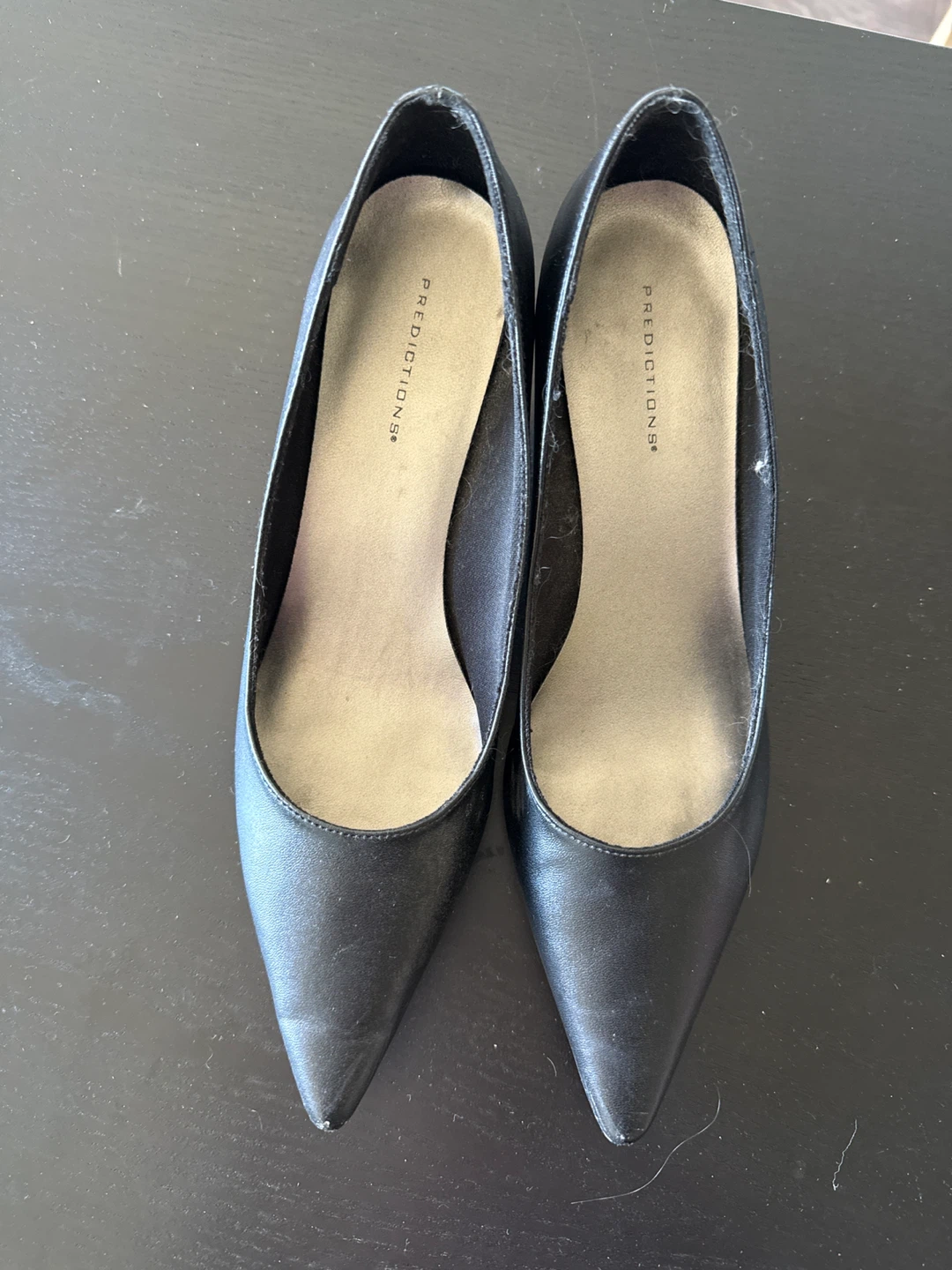 PREDICTIONS Black Faux Leather Pointed Toe Heels - photo 5