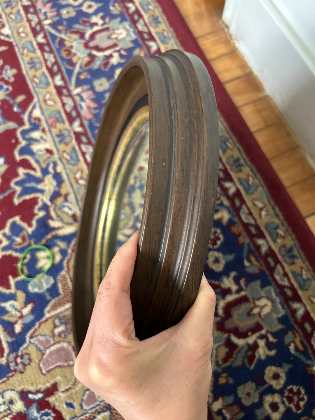 Vintage Oval Wall Mirror with Wood Frame - photo 4