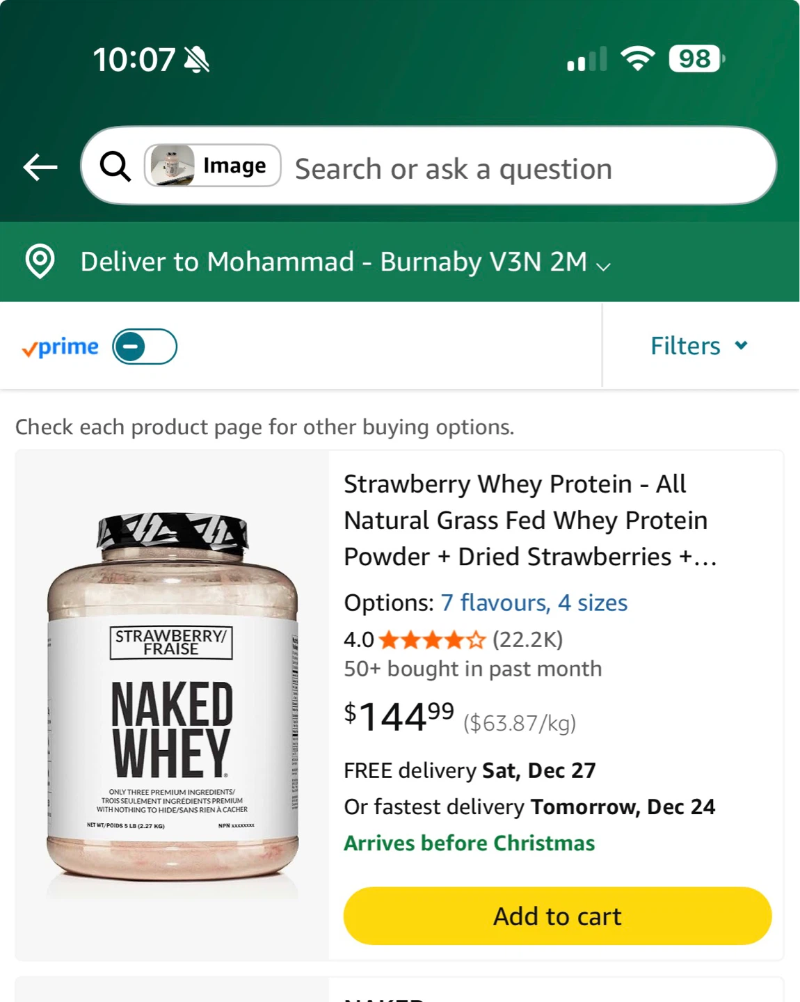 Naked Whey Strawberry Protein Powder - 5 lbs