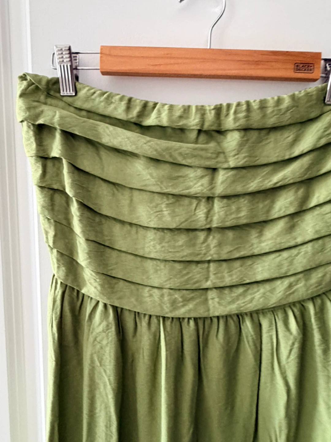 The Workshop Strapless Midi Dress - Olive Green - Size L - photo 2