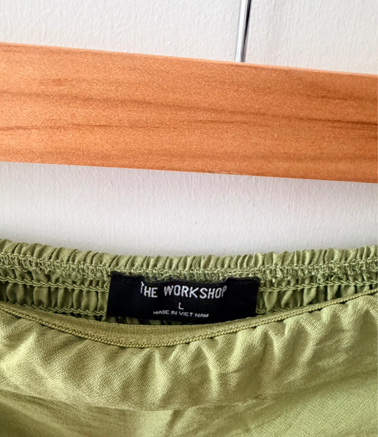 The Workshop Strapless Midi Dress - Olive Green - Size L - photo 3