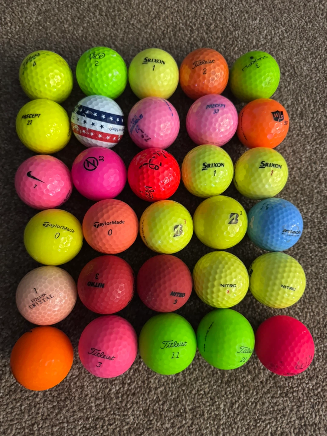 Mixed Brand colored Golf Balls