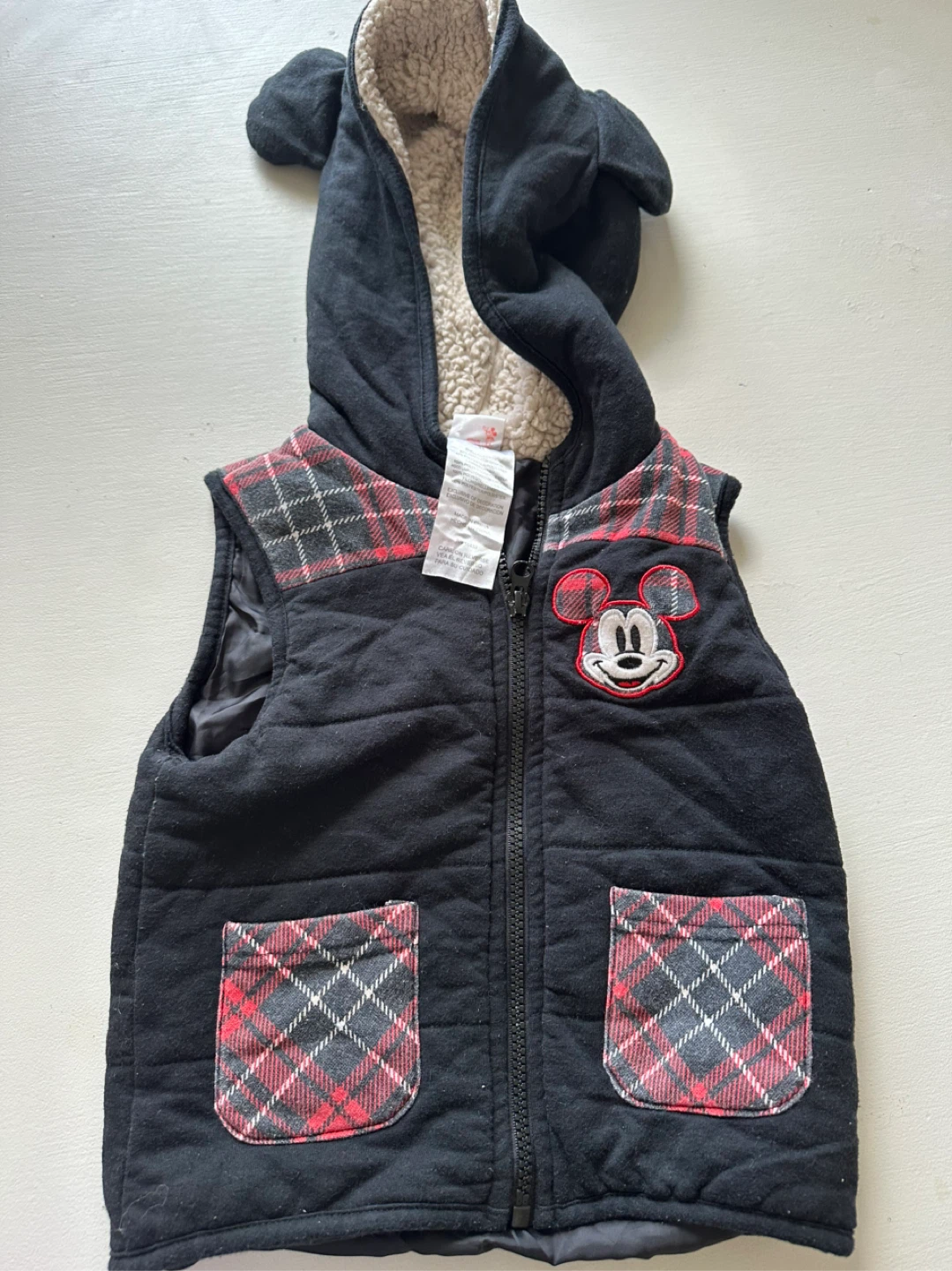 Disney Mickey Mouse Sherpa Lined Vest Toddler Size 3T