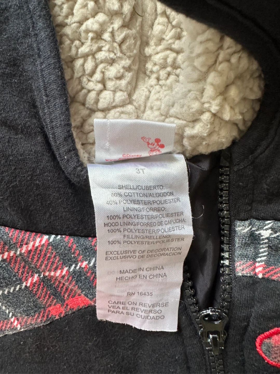 Disney Mickey Mouse Sherpa Lined Vest Toddler Size 3T - photo 2