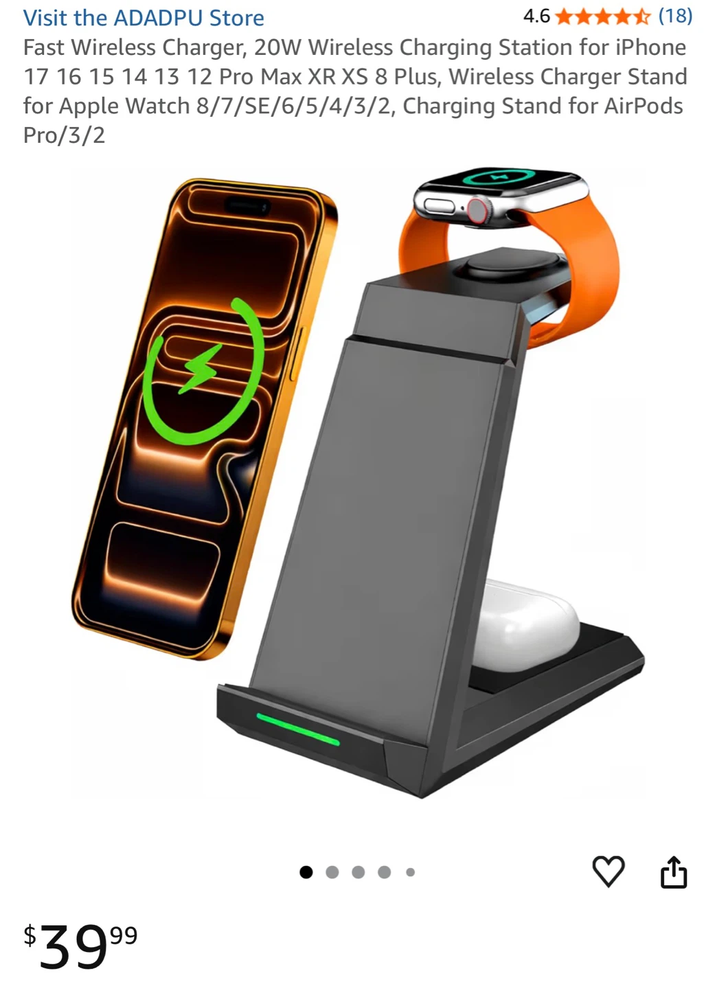 3-in-1 Wireless Charger Stand for iPhone - photo 2