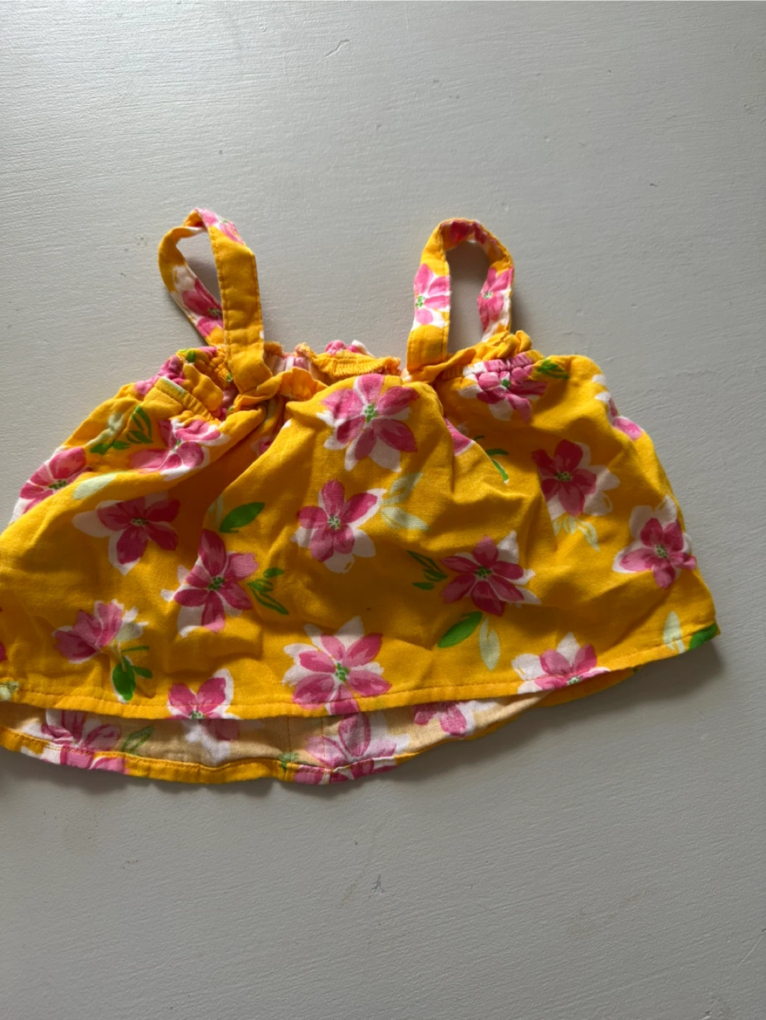 Toddler Girls' Yellow Floral Tank Top