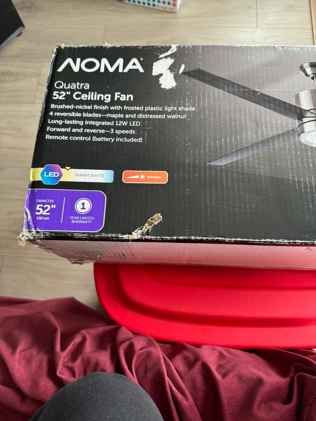NOMA Quatra 52" Ceiling Fan with LED Light - photo 2