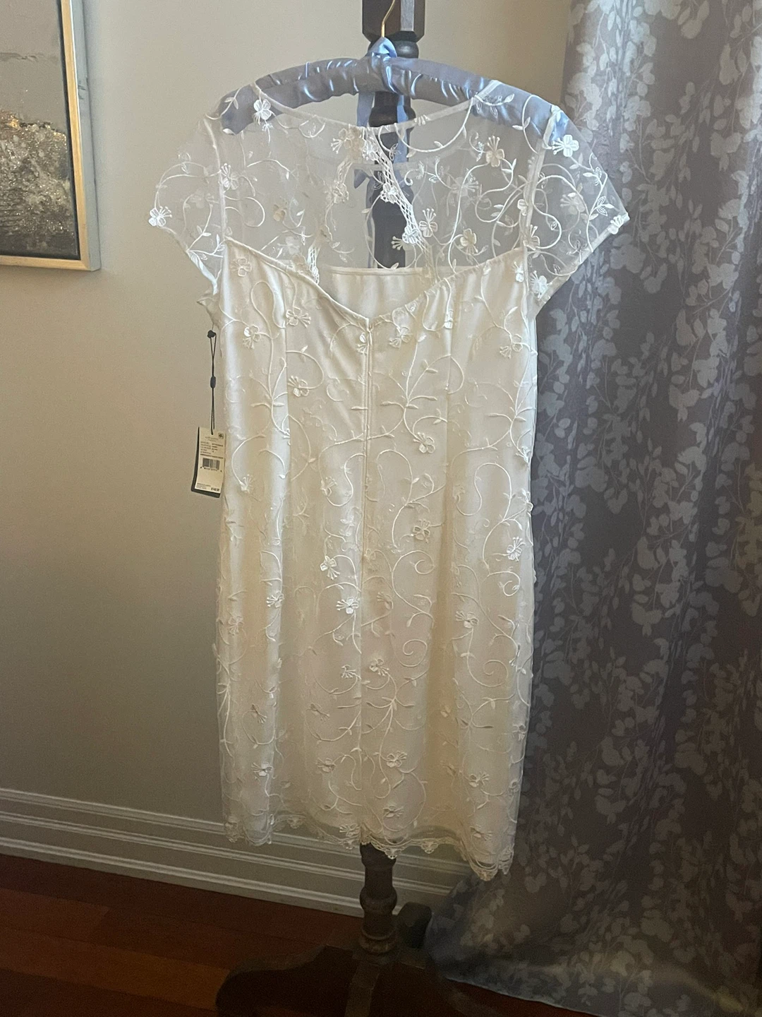 Adrianna Papell Ivory Embroidered Sheath Dress - Size 14