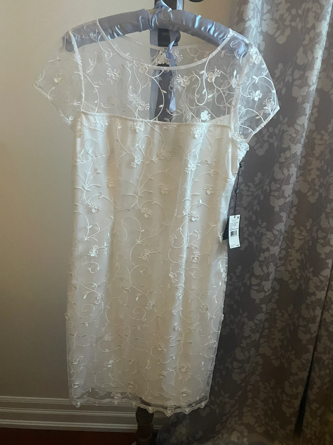 Adrianna Papell Ivory Embroidered Sheath Dress - Size 14 - photo 2