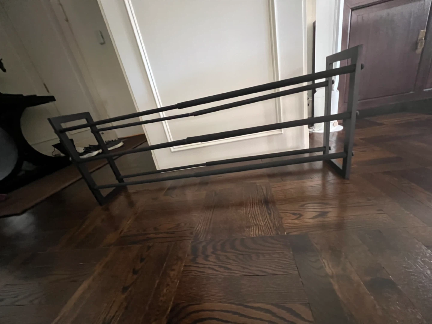 3-tier wood and metal expandable shoe rack - photo 4