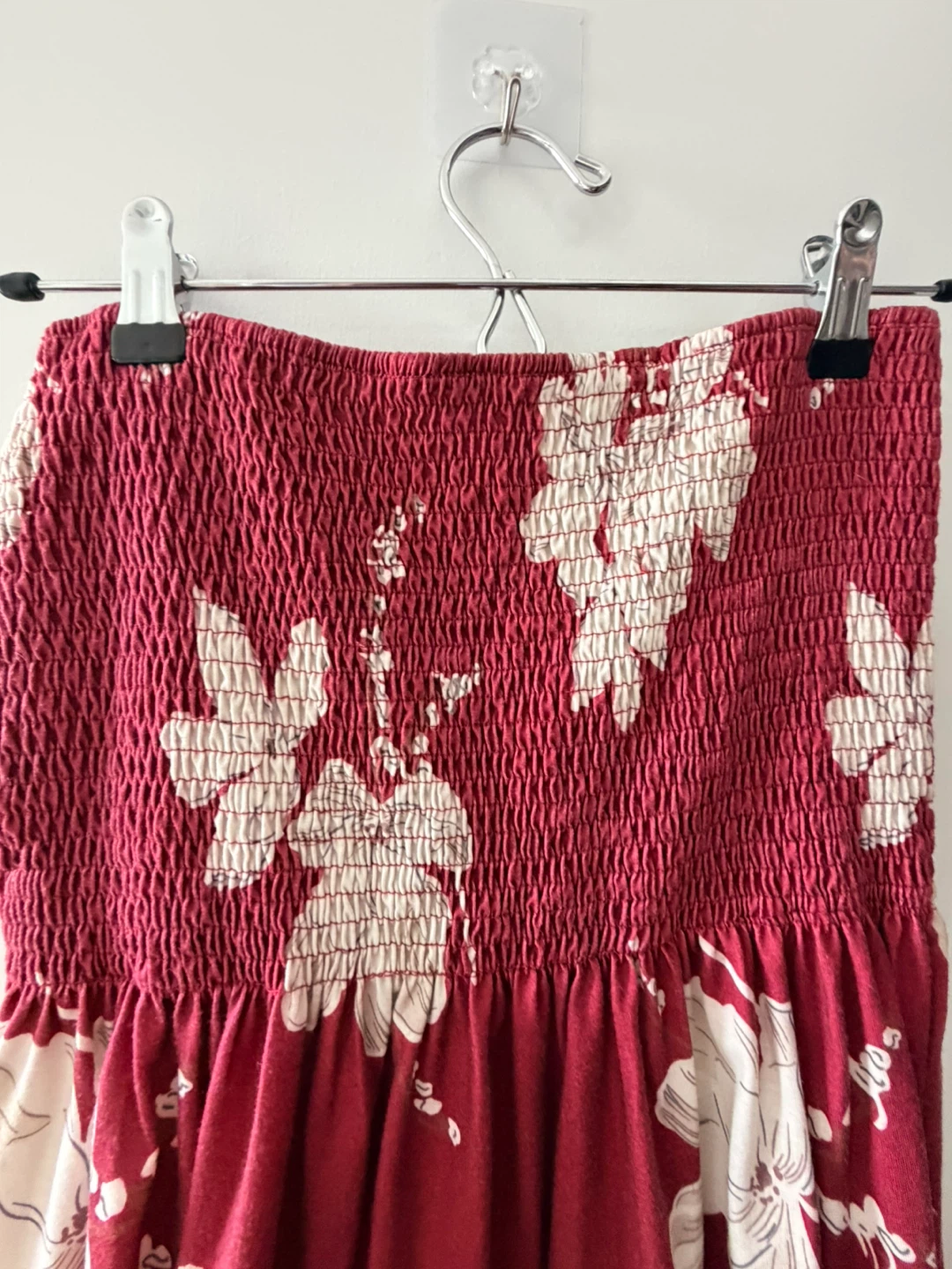 Red Floral Smocked Tube Dress - photo 2