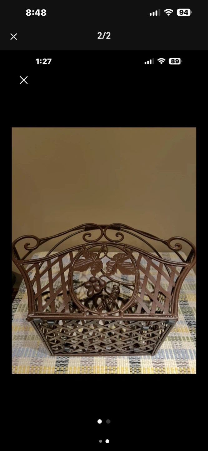 Decorative Metal Basket with Handle - photo 2