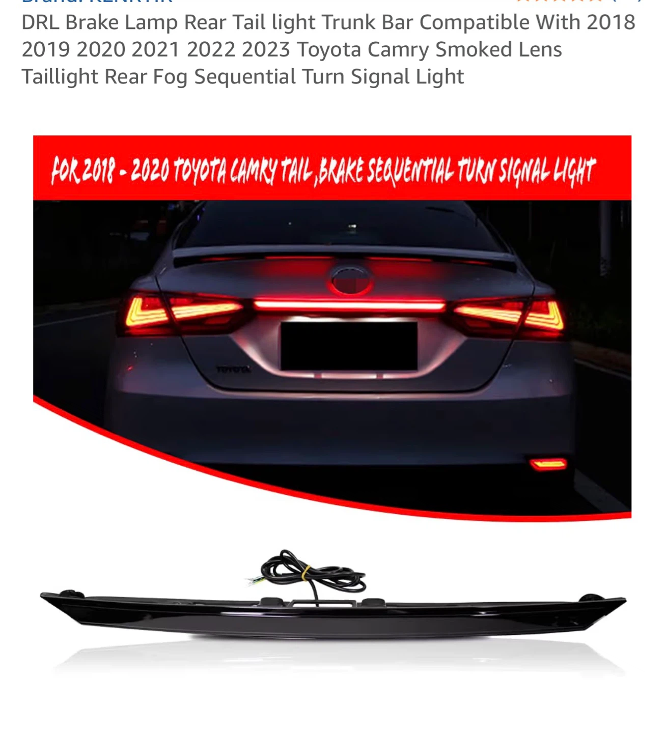 Toyota Camry trunk bar