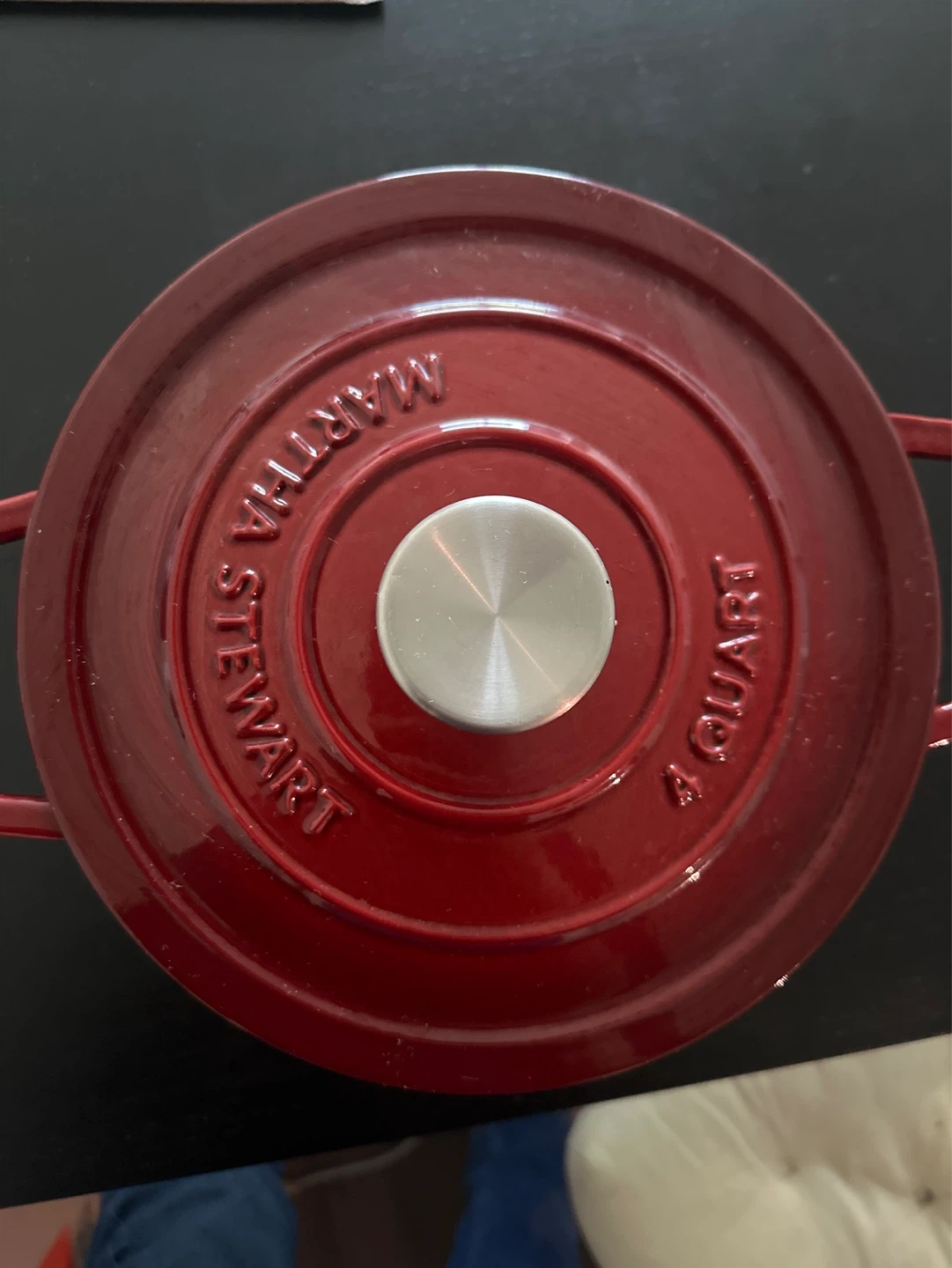 Martha Stewart Enameled Cast Iron Dutch Oven, 4 Quart, Red