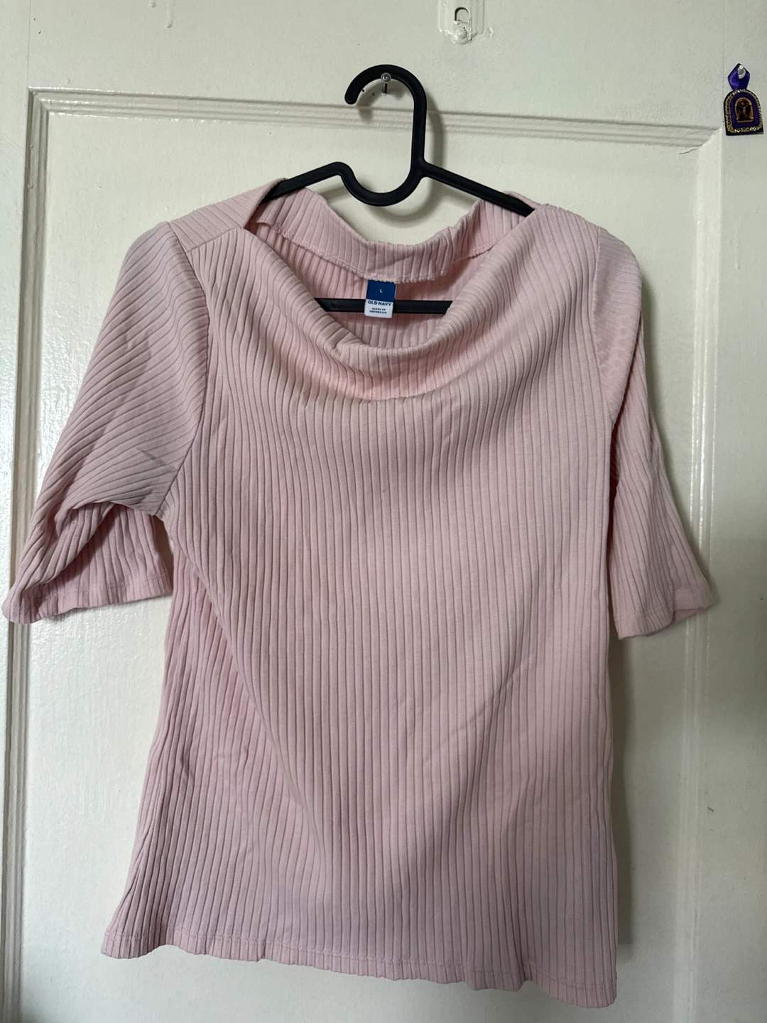 Old Navy Pink Ribbed Cowl Neck Top