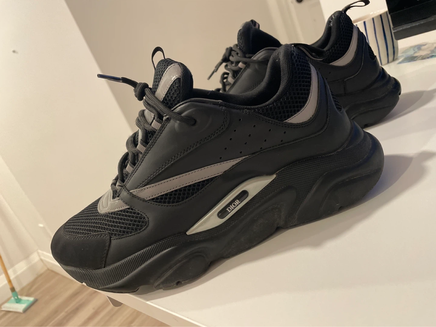 DIOR B22 black and silver reflective
