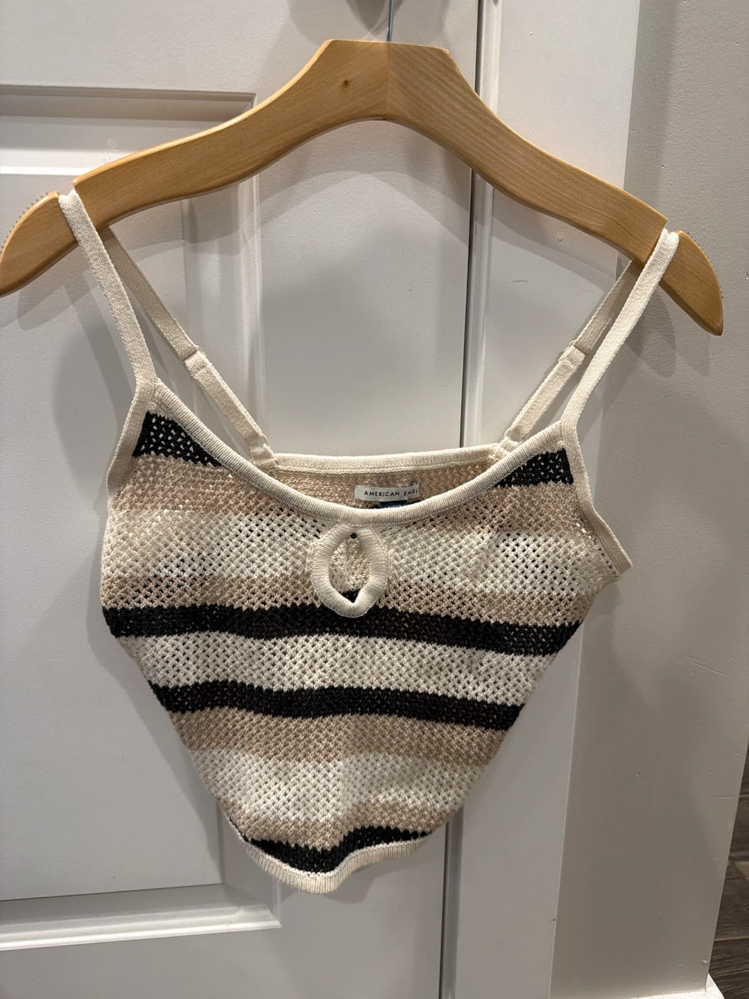 AE Stripped Crochet Tank Top