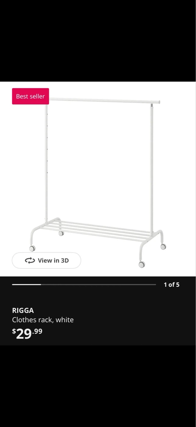 IKEA RIGGA Clothes Rack - White