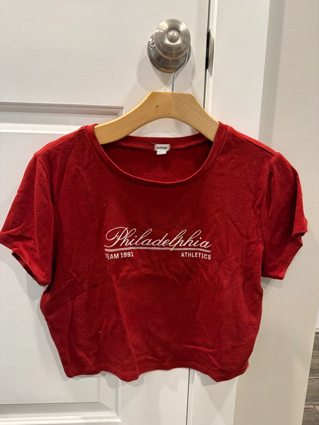 Garage Red Philadelphia Athletics Cropped T-Shirt