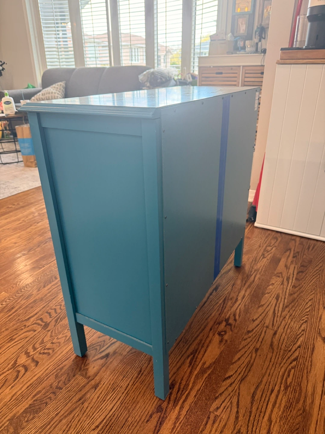 Turquoise Cabinet with Glass Doors - photo 2