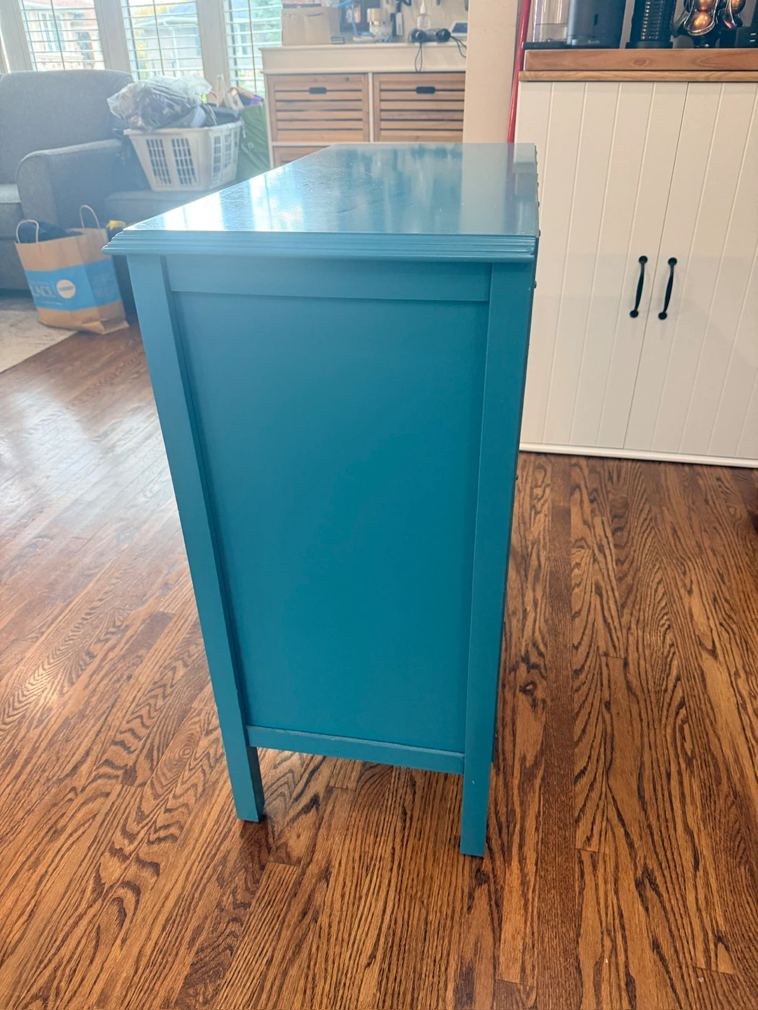 Turquoise Cabinet with Glass Doors - photo 3