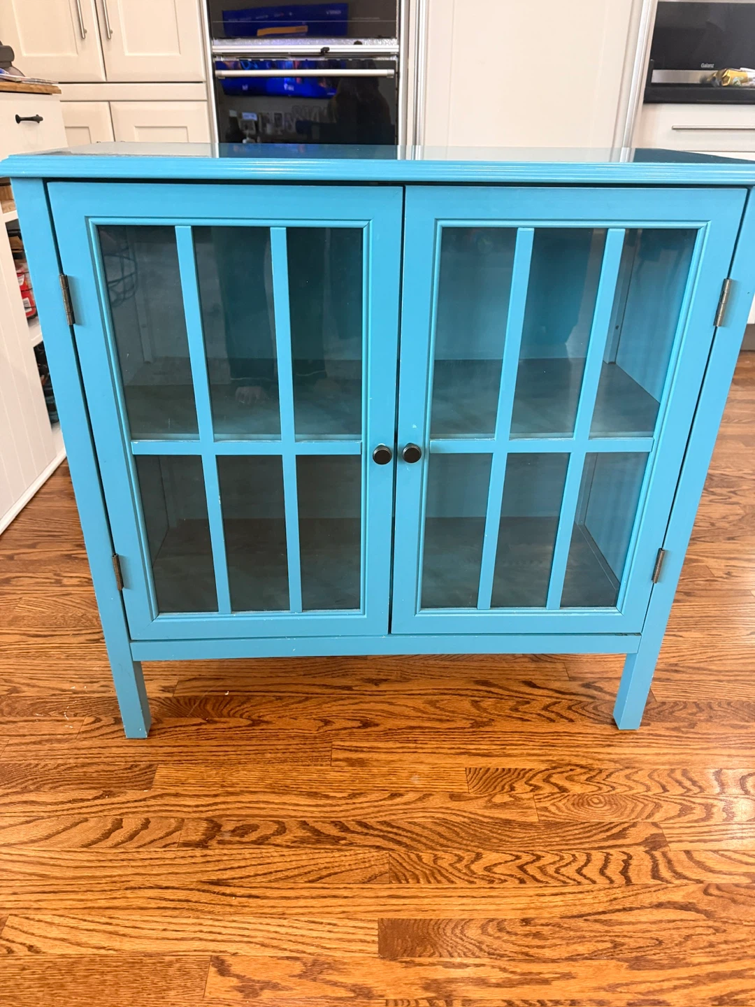 Turquoise Cabinet with Glass Doors