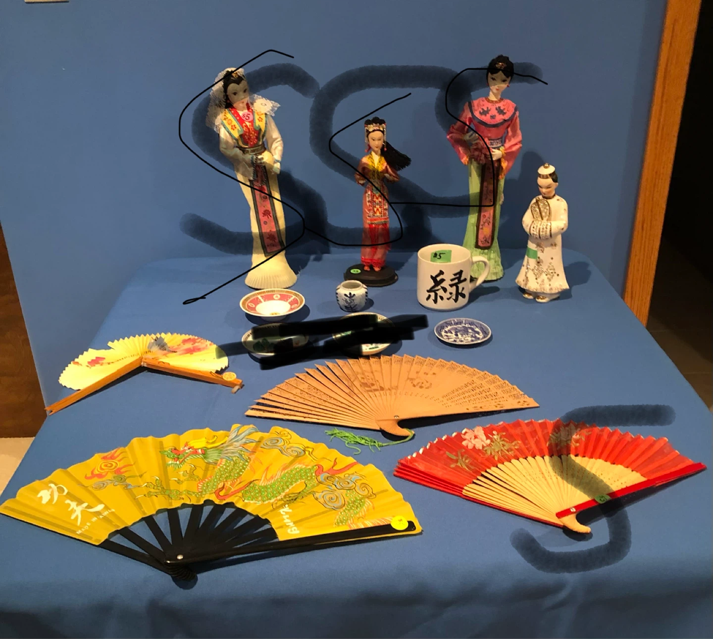 Oriental Decorations Fans and Glassware