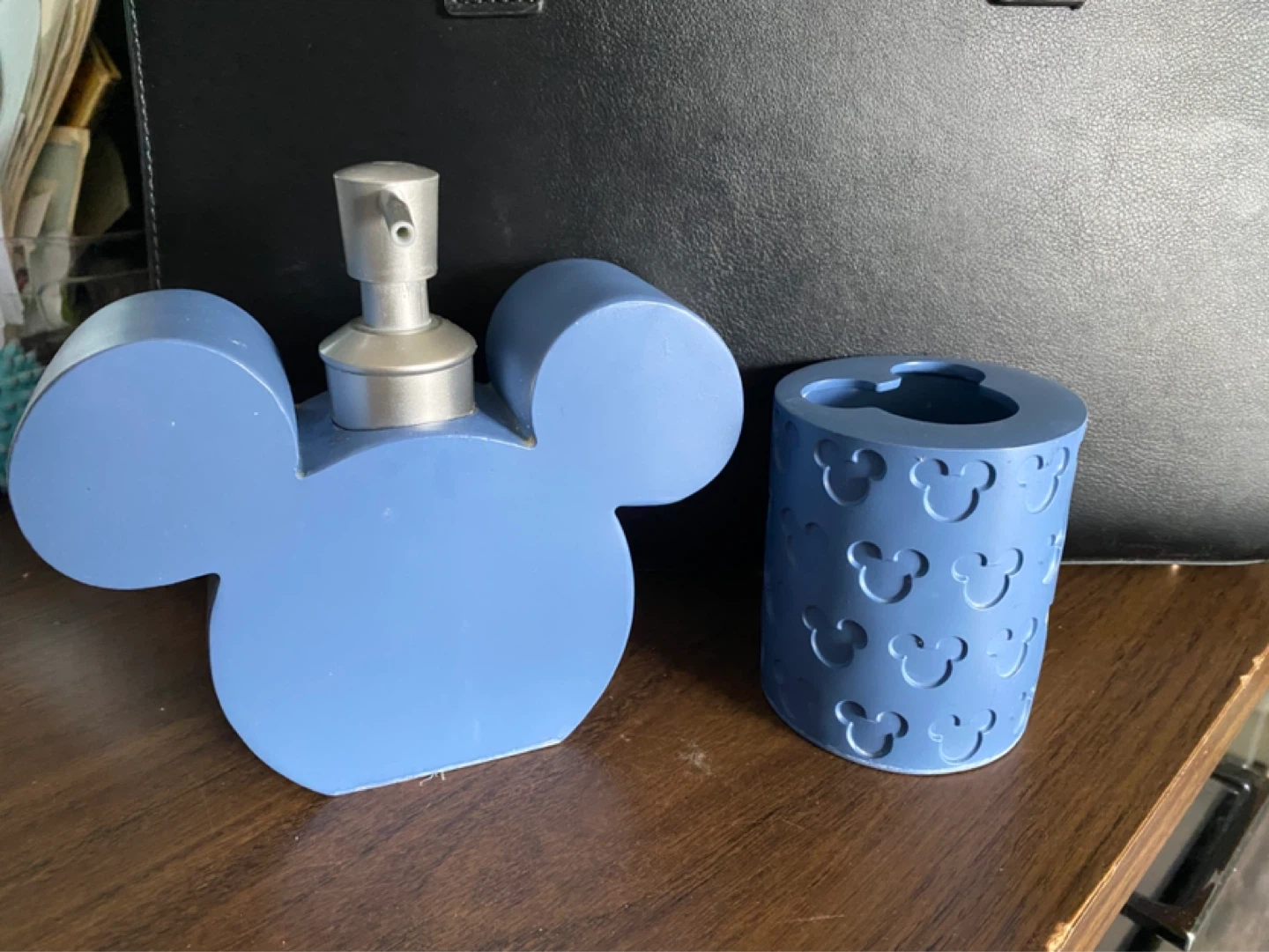 Mickey Mouse Soap Dispenser and Toothbrush Holder Set