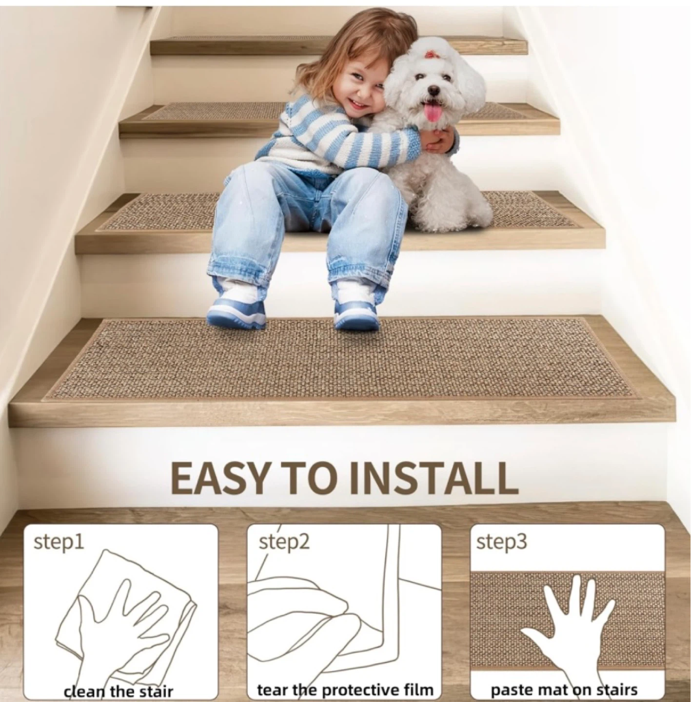 New BONACA Linen Carpet Stair Treads Non Slip 15pc - photo 5