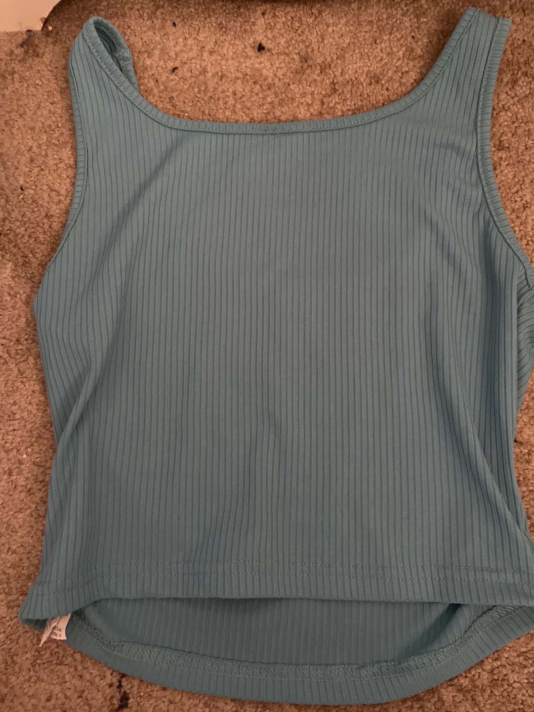 Blue Ribbed Tank Top