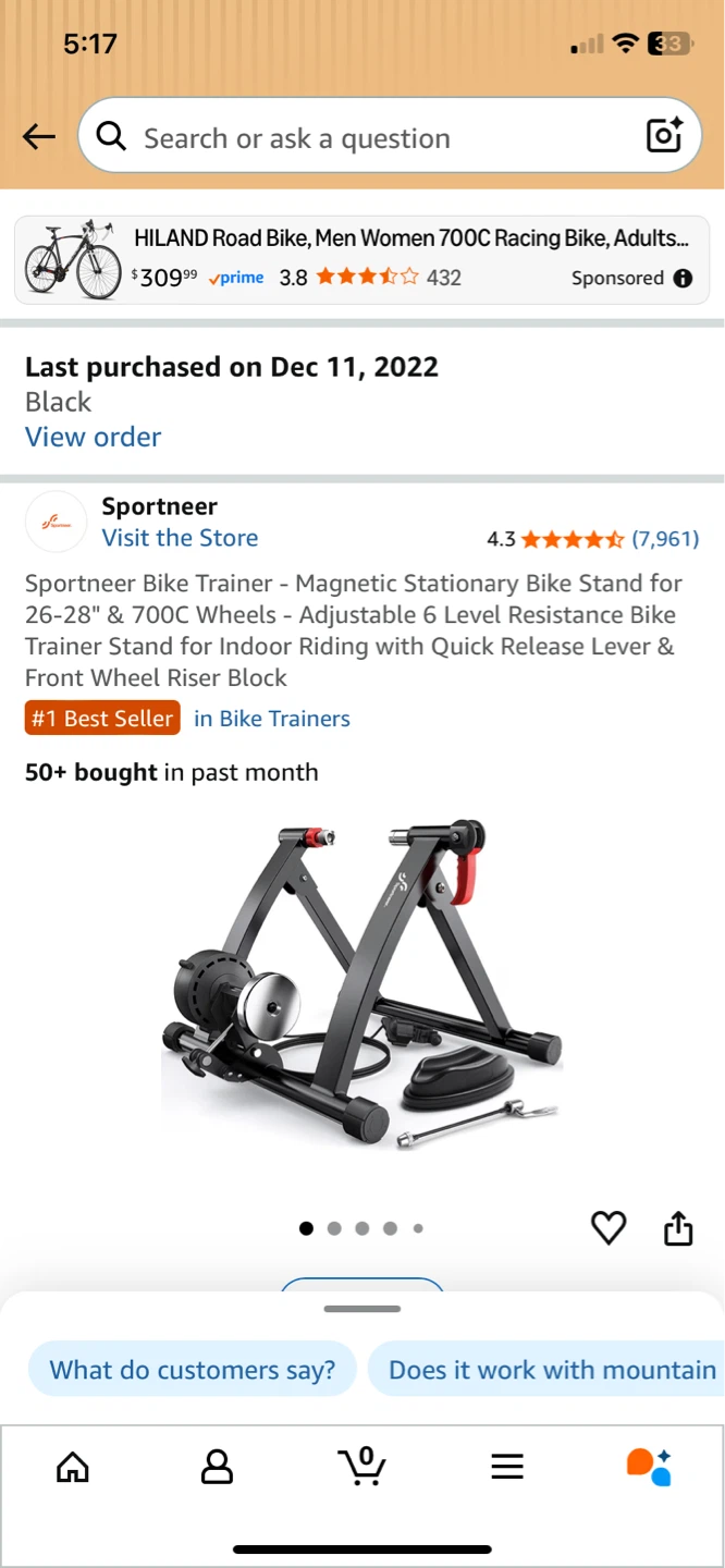 Sportneer Magnetic Bike Trainer Stand for Indoor Riding