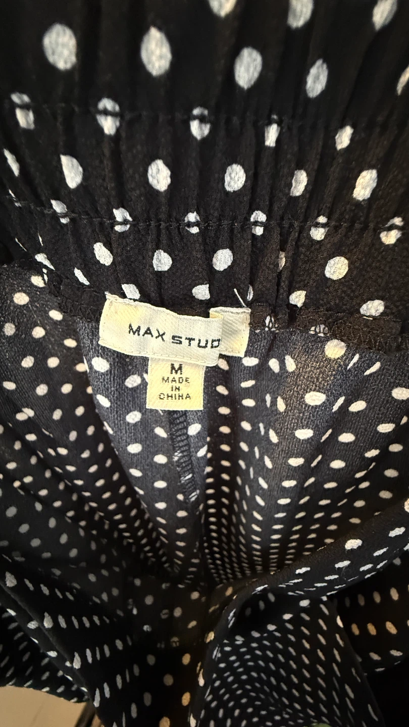 MAX STUDIO Polka Dot Wide Leg Pants Size M - photo 3