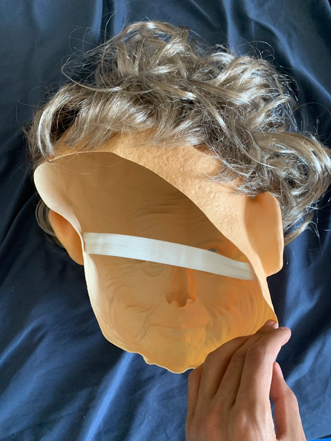 Old Lady Halloween Mask with Grey Hair - photo 2