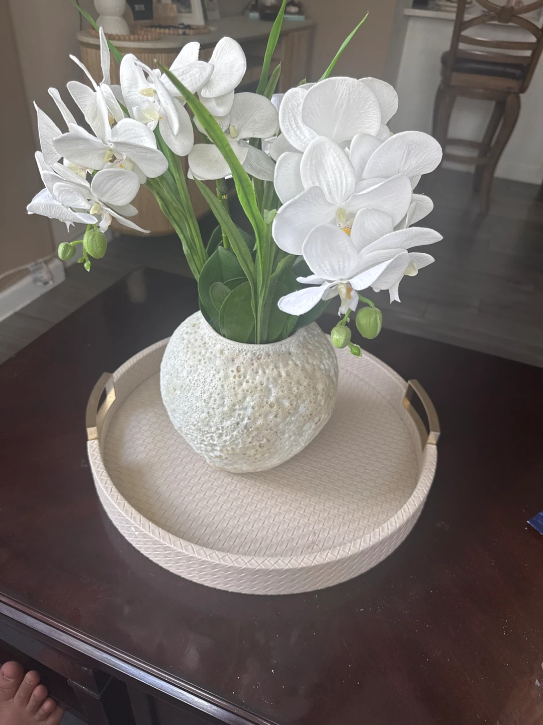 Artificial White Orchid Arrangement