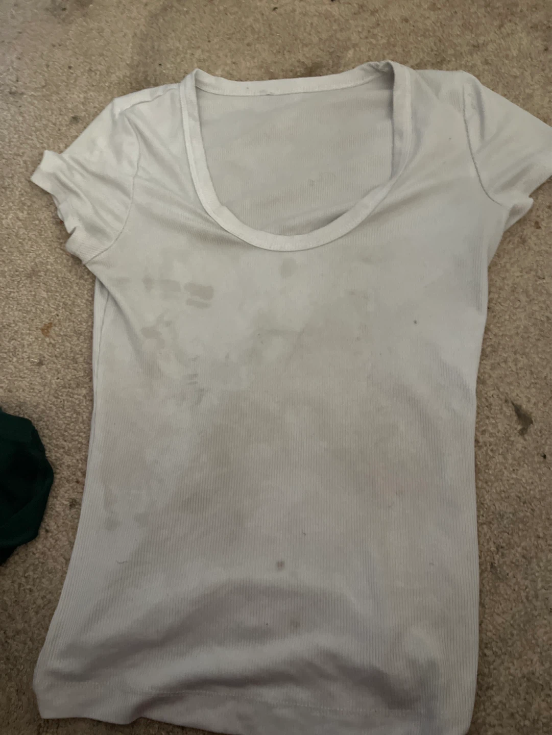 White Ribbed T-Shirt