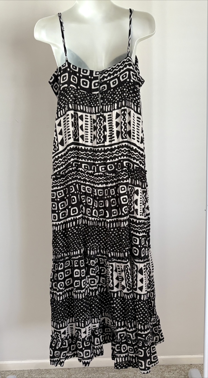 Ralph Lauren Maxi Dress - Black and White Tribal Print - photo 3