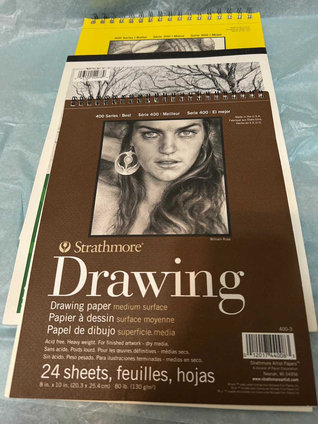 3 sketch books, small. Med, large