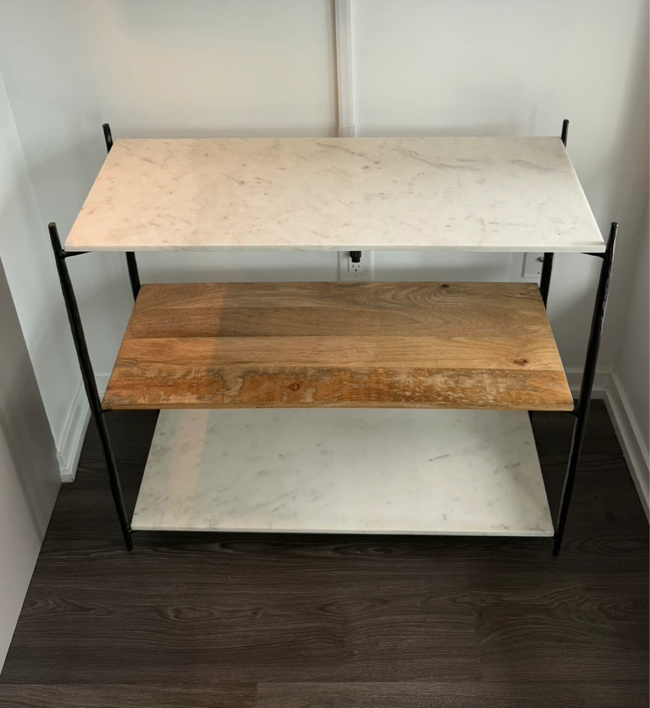 3-Tier Marble and Wood Shelf Unit - photo 3